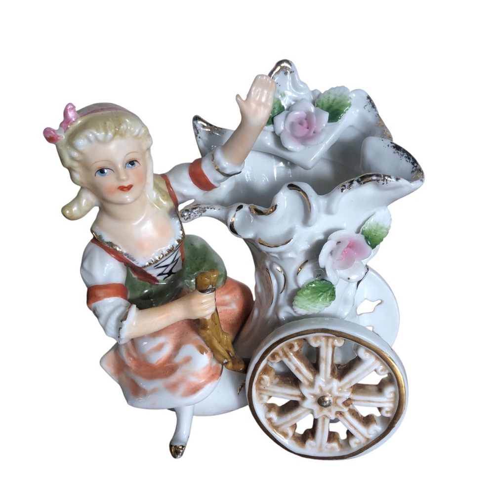 Kipper & Mann L&M creaming hand painted vase figurine JAPAN